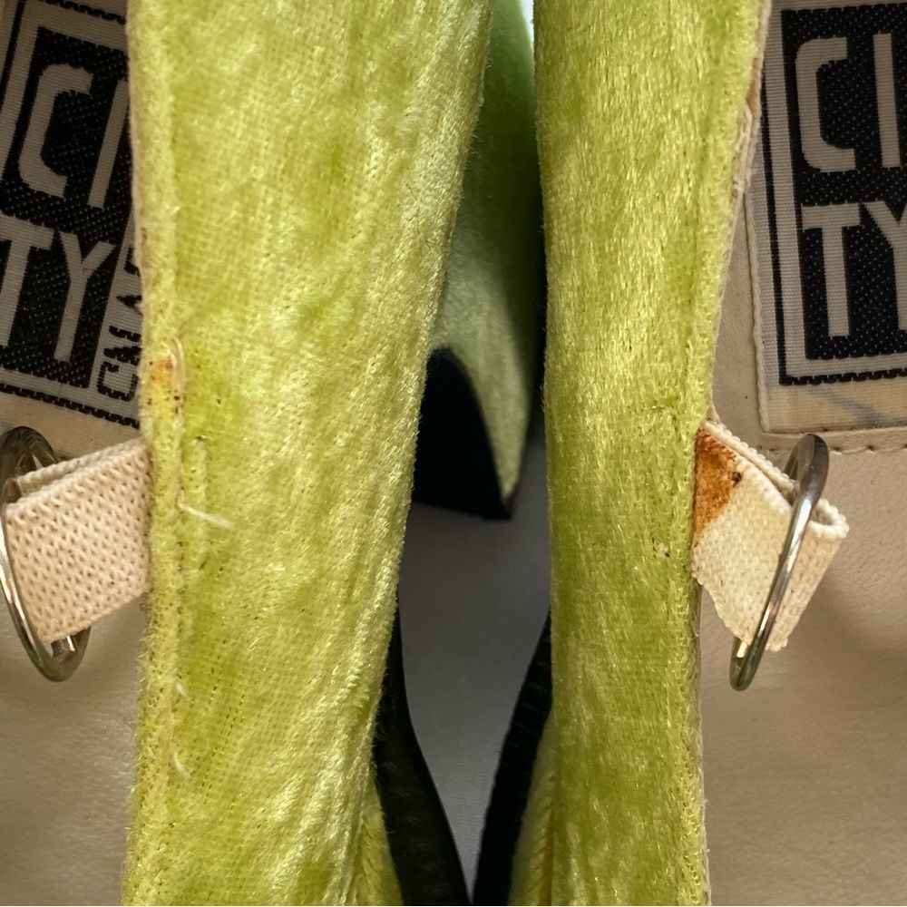Y2K City Snappers Bright Green Spice Girls Velvet Platform Mary Jane Shoes 7.5 - Picture 11 of 14